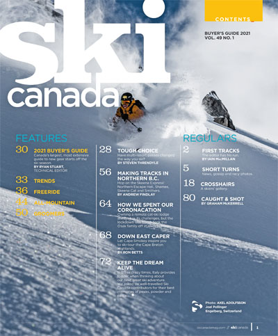 Ski Canada Buyer's Guide 2021 Contents