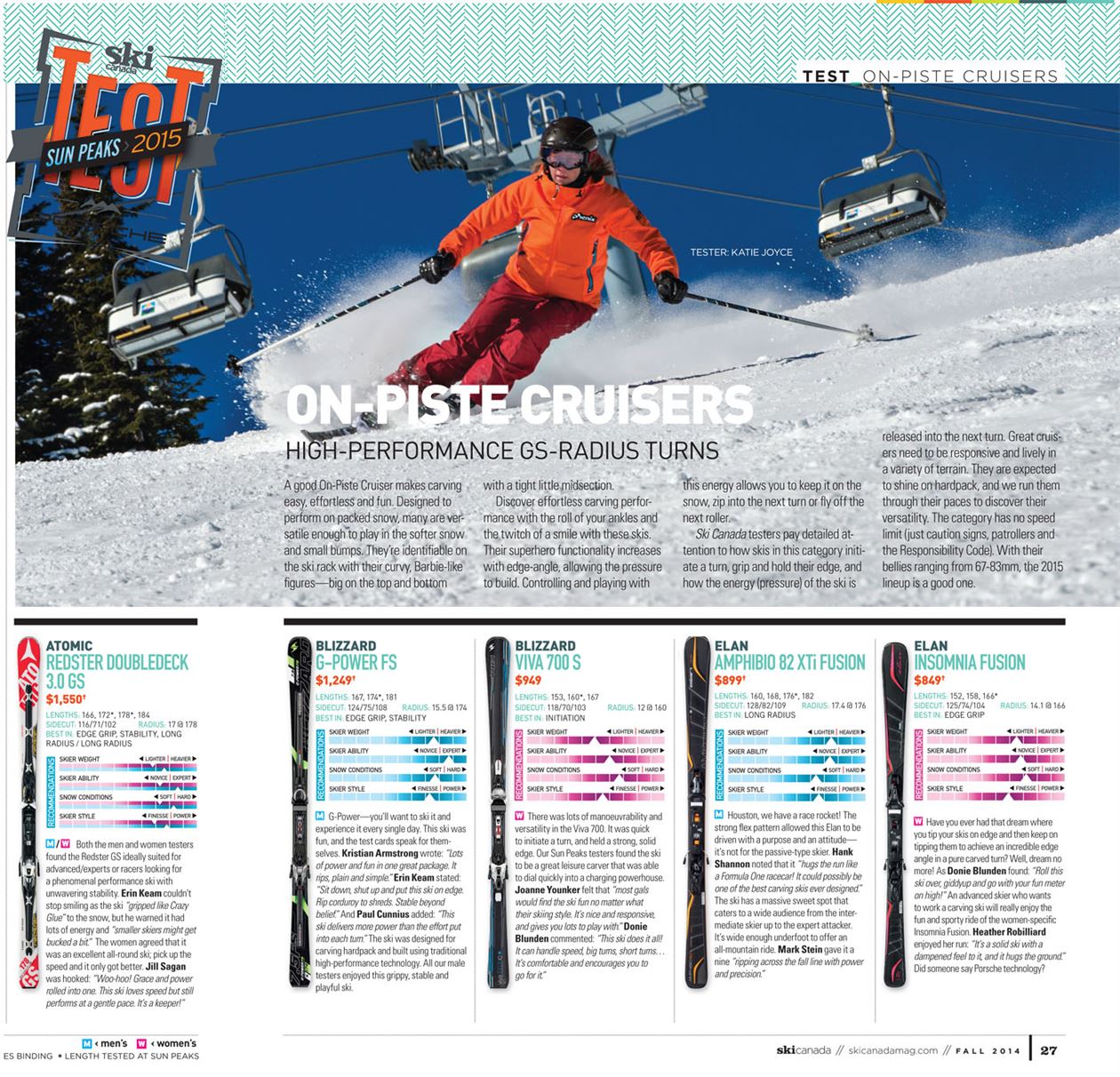 Oprecht biologie Decoratie On-Piste Cruisers * Test 2015/ Ski Canada Magazine