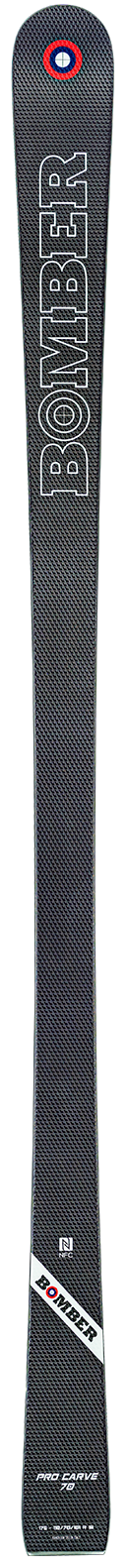 Bomber Pro Carve handcrafted Italian ski with sleek black design.