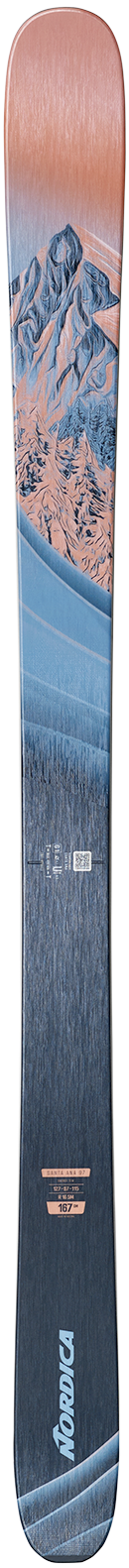 Nordica Santa Ana 97 women’s ski on soft snow.