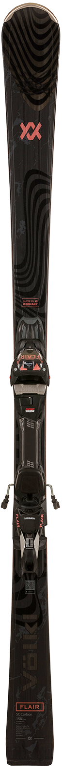 Völkl Flair SC Carbon women’s carving ski on groomed snow.