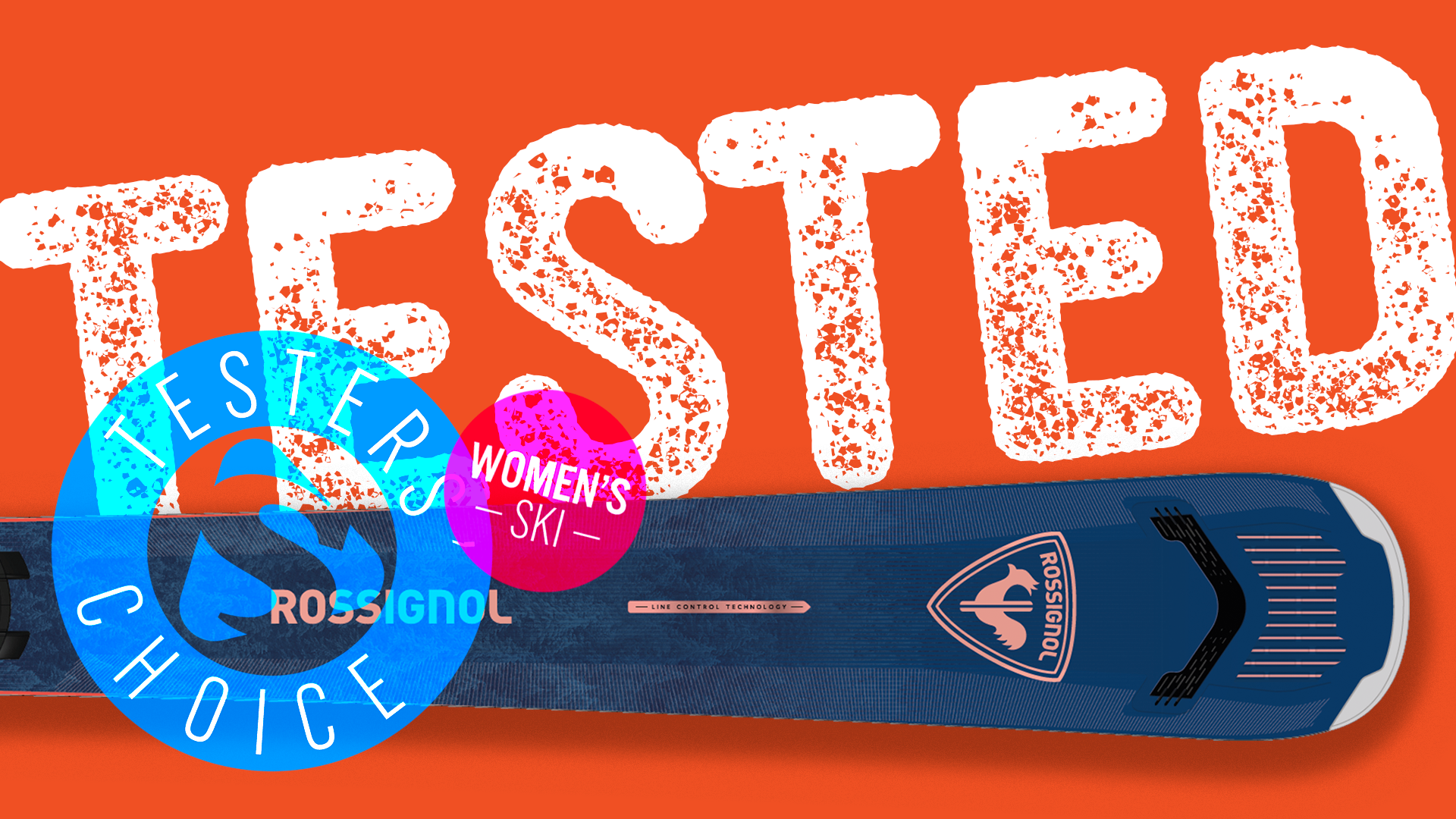 Rossignol Arcade 88 ski tip close-up with Women’s Ski Tested badge