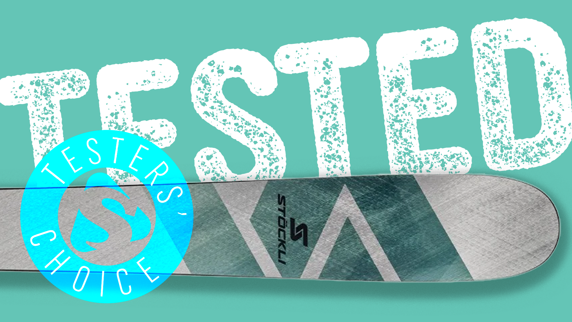Stöckli Stormrider 95 ski tip close-up with Tested badge overlay
