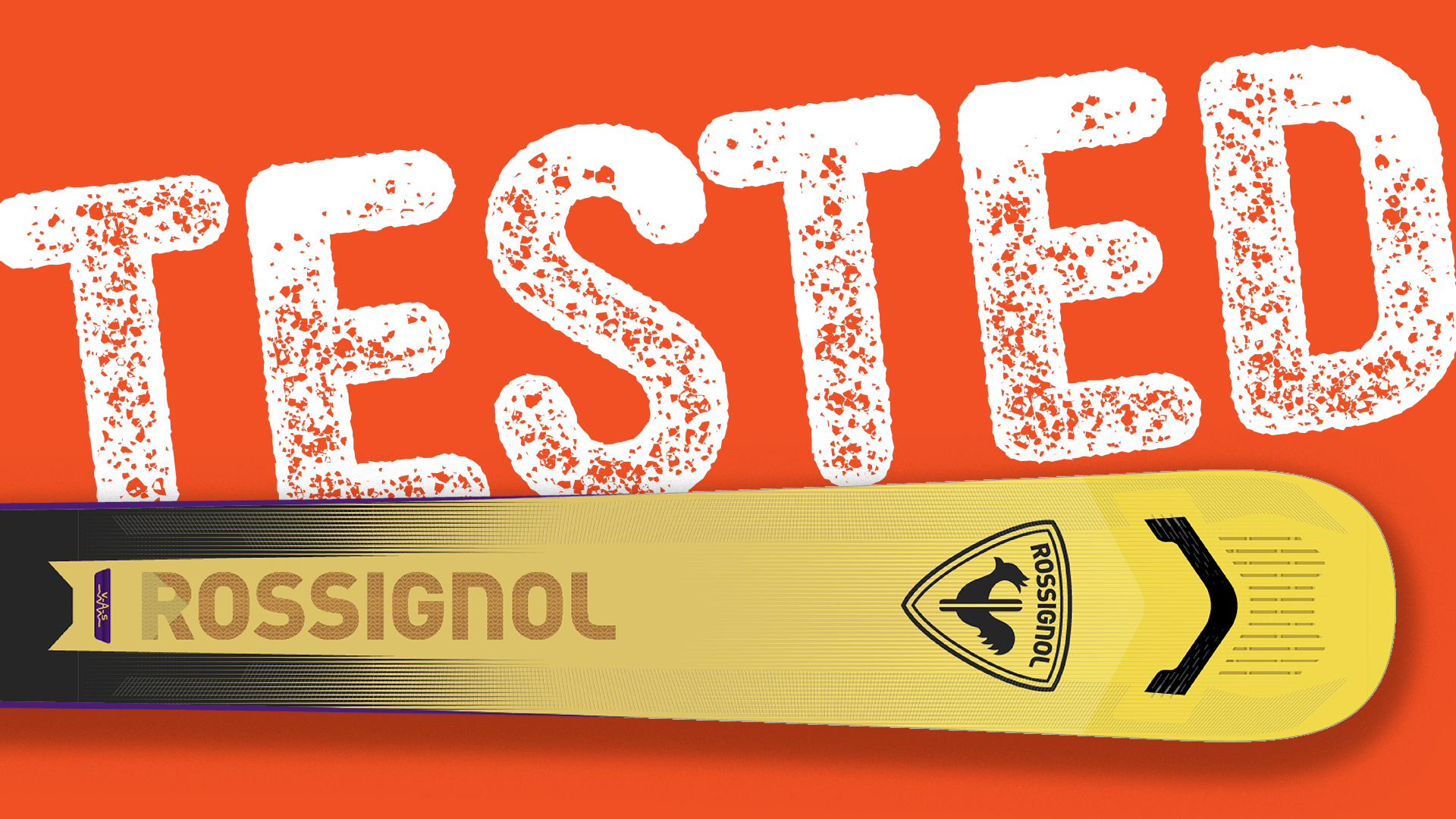 Rossignol Arcade 94 ski tip close-up with Tested badge overlay