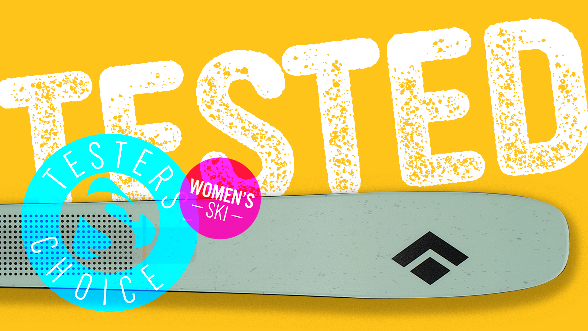 Black Diamond Impulse 98 Ti ski tip close-up with Women’s Ski Tested badge