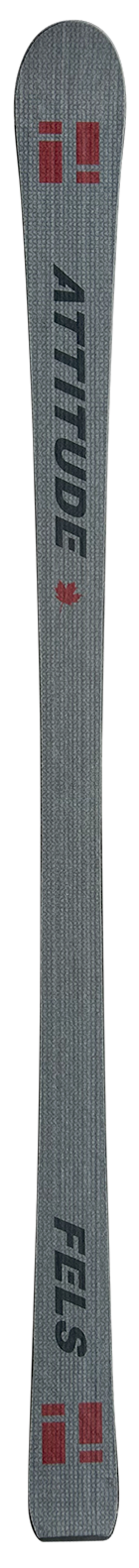 FELS Attitude ski shown vertically with minimalist grey texture